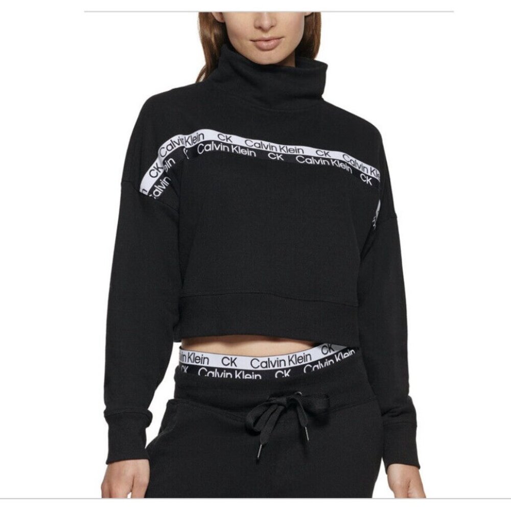 Calvin Klein Performance Womens Large Double Stripe Logo Pullover Top Shirt $59